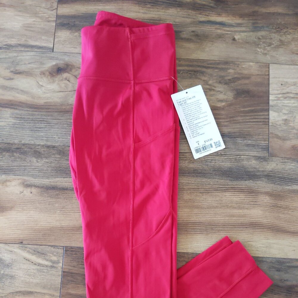 NWT Lululemon Fast and Free tight dark red